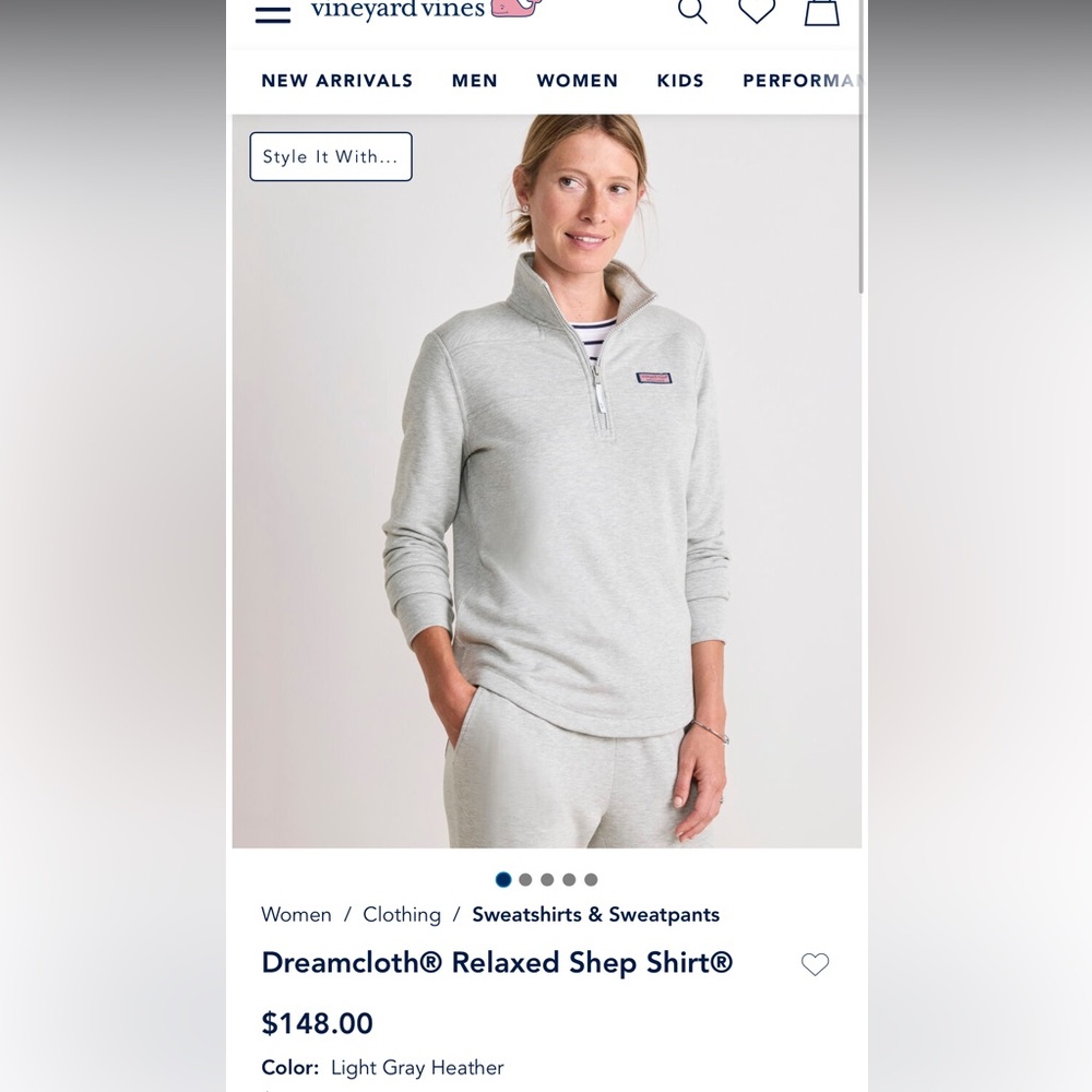 Vineyard Vines Light Gray Quarter-Zip Pullover